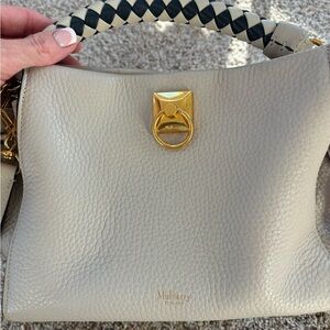 Mulberry iris beige gold top handle 2 way Purse handbag satchel